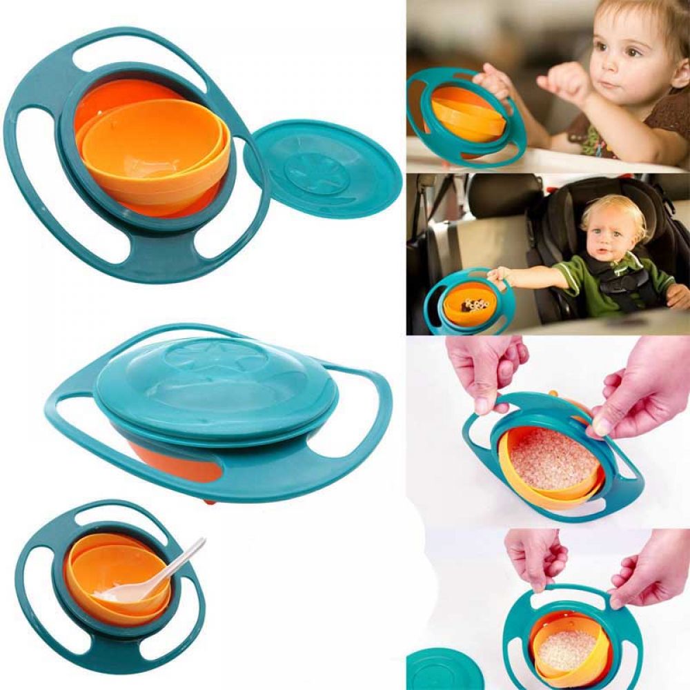 Baby Kid Food Spilling Gyro Bowl